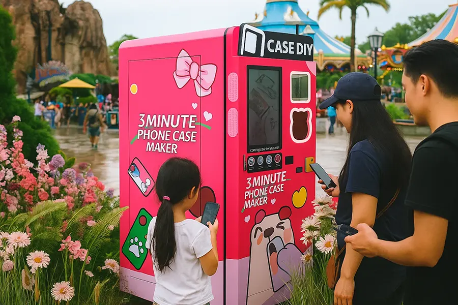 Wie man einen Automaten für Handyhüllen benutzt